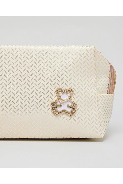 R&B Beige Women's Patterned Cosmetic Pouch