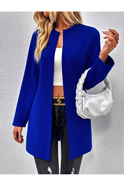 KentselBazaar Mdb Women's Long Sleeve Open Front Long Modal Coat