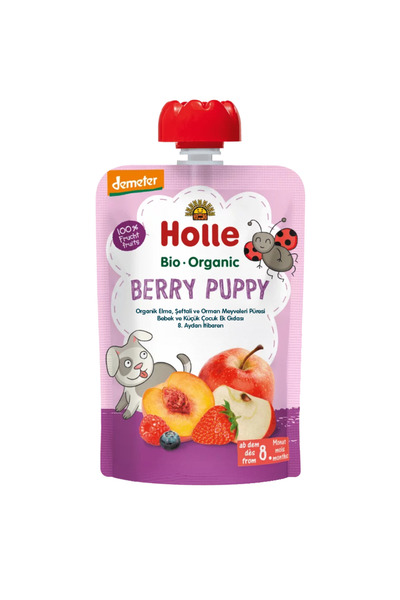 HOLLE BABY FOOD HOLLE ORGANİK BERRY PUPPY (ELMA, ŞEFTALİ, ORMAN MEYVELERİ PÜR...