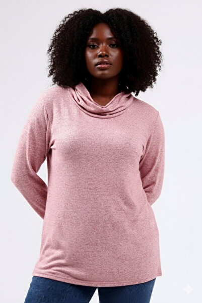 Barato Pink Degaje Collar Plus Size Soft Blouse