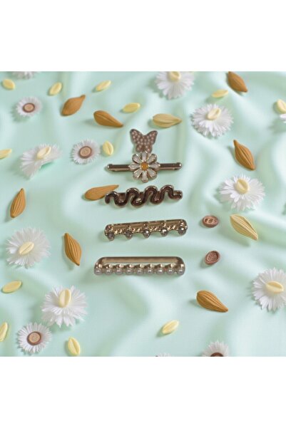 Gtech Set of 5 Charms for Garmin Forerunner 55 strap, metal, Model 7, Elegant design, Gold