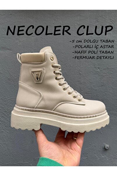 Neco High-Sole Women's Boots New Season, Fleece Inside for Warmth, with Glitter Stripes Detail