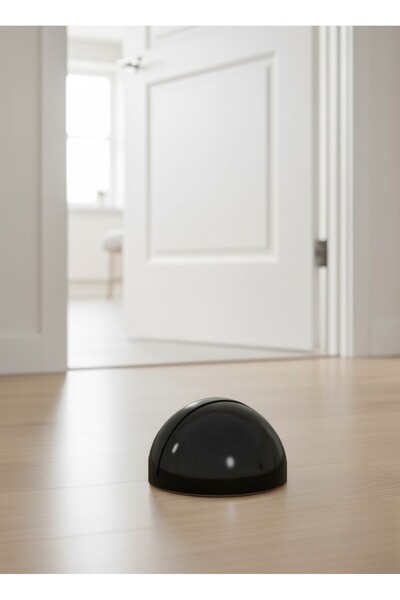 MH MiniHediye Half Moon Adhesive Door Handle Stopper Buffer Metal Door Stop Stopper Holder Holder Matte Black
