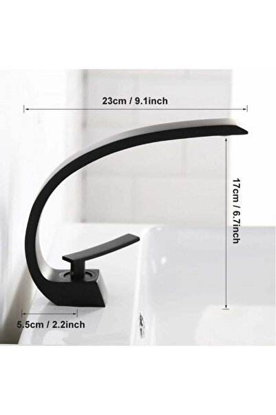 Smack Baterie lavoar ESN022, negru mat contemporan