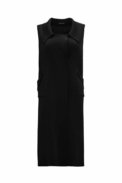 MISS DALIDA Cep Detaylı Triko Siyah Yelek