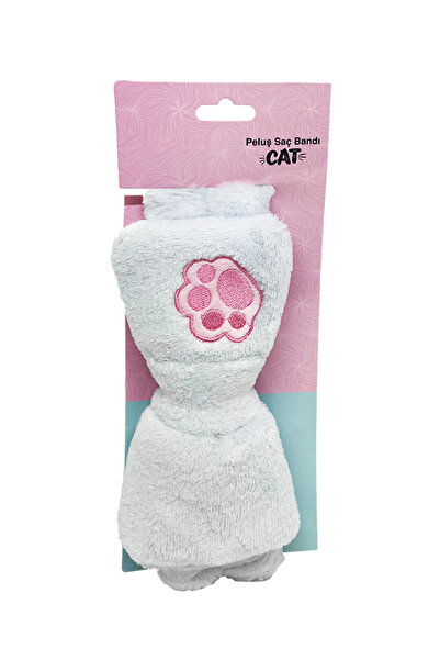 Forever Peluş Saç Bandı – Cat Paw Desenli - Mavi