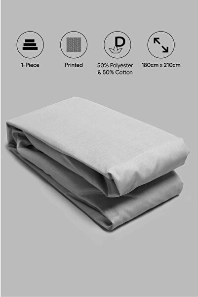 REDTAG Grey Fitted Sheet (King Size)