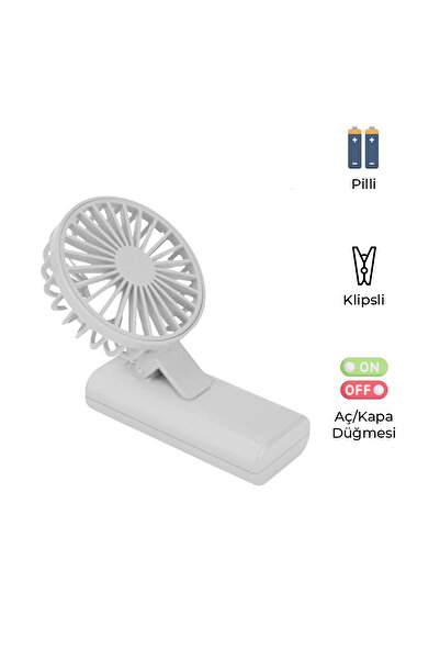 General Home DF-10X Klipsli Mini Fan | USB Şarjlı, Sessiz, Taşınabilir Masa & Bebek Arabası Fanı