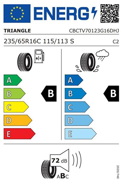 TRIANGLE Summer Tire TV701 235/65R16C 115/113S/B/B/72dB(B)