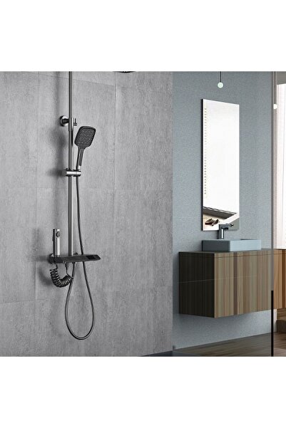 Smack Shower Column, Matte Grey, LCD Water Temperature Display, Smack, Esn05Gri