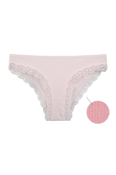 Donella Pachet de 5 chiloți din bumbac material elastic tricotaj cu striații pentru femei 1932P