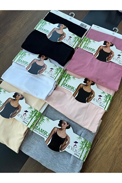 B'YOU life 6-Piece Rope Strap L Stretch Fabric Bamboo Women's Tank Top