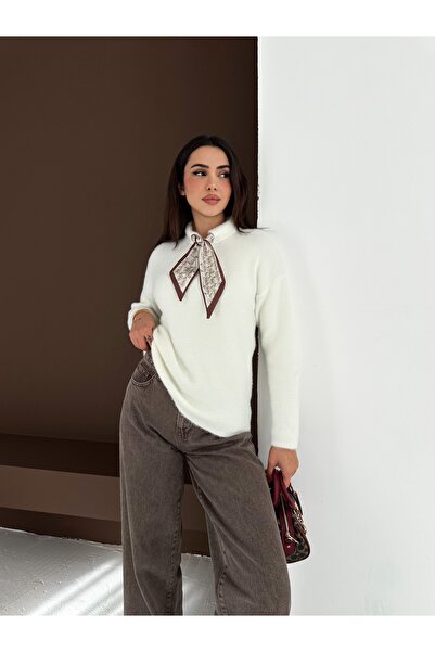 b buhari bykoc Soft Textured Floral Knitwear Sweater