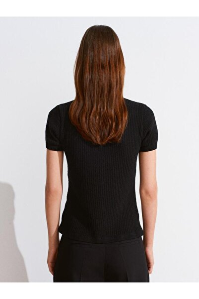 Dilvin 60979 Cycling Collar with Buttons Aju Lace-Like Knit İko Cardigan