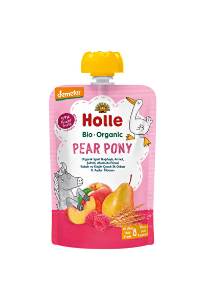 Holle ORGANİK PEAR PONY (SPELT BUĞDAYLI, ARMUT, ŞEFTALİ, AHUDUDU PÜRESİ)