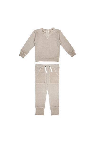 Lovedbaby Baby set blouse and pants 100% hypoallergenic GOTS certified cotton, Oatmeal, 2-4 years