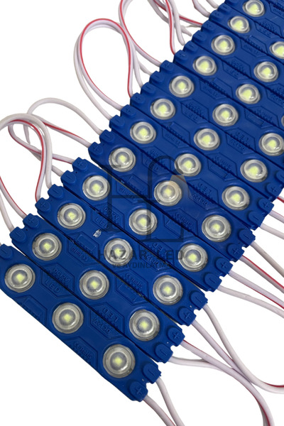 Hazar Led 12 Volt 1.2 Watt 3’lü Mercekli 2835 Modül Led Turkuaz (10 Adet)