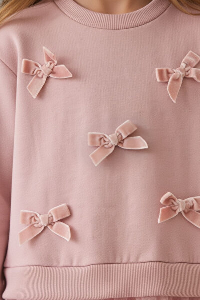 Minipodyum Φόρεμα για κορίτσια από τούλι με βελούδινο φιόγκο