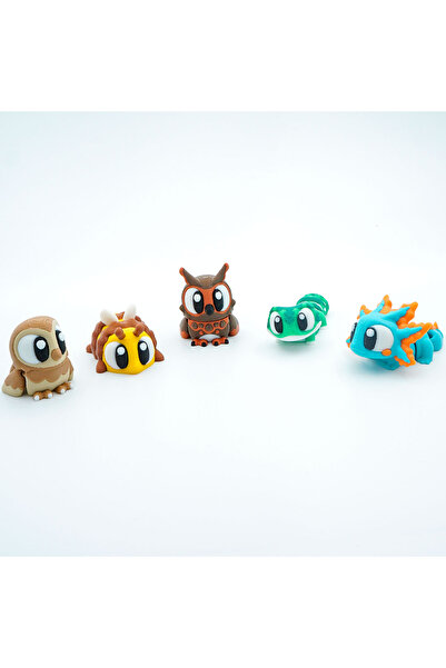 OEM Set of 5 Articulated Mini Figures, 3D, Flexi Minizz, V5