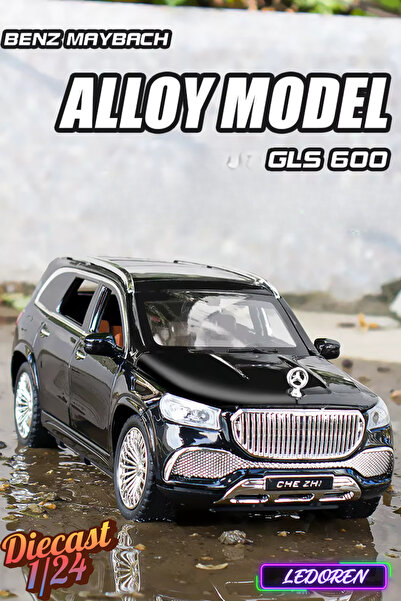 L'eDoren Siyah Renkli GLS600 Maybach 1/24 Diecast Koleksiyon Maket Model Arab...