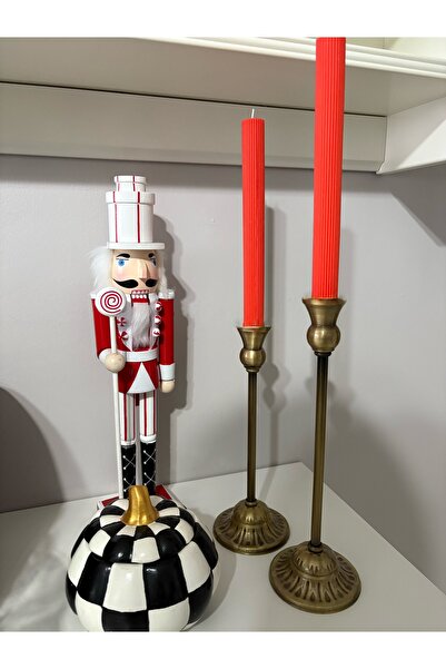 Lumos Candle 2'li Çizgili Şamdan Mum