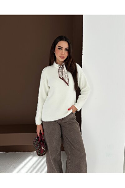 b buhari bykoc Soft Textured Floral Knitwear Sweater