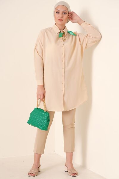 Hiccup Bdart Buttoned Long Poplin Shirt