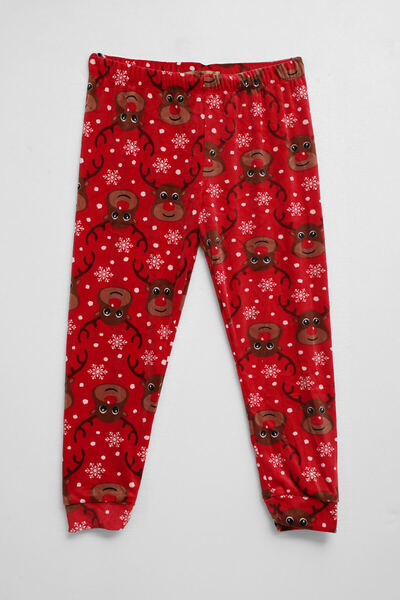 MARKAPIA WOMAN Pantaloni de pijama roșii cu textura catifea moale pentru fete