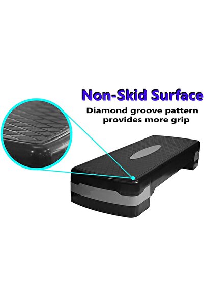 SKY LAND Compact Aerobic Stepper EM-9237 for Home Fitness, Non-Slip Cardio Platform, Black/Gray
