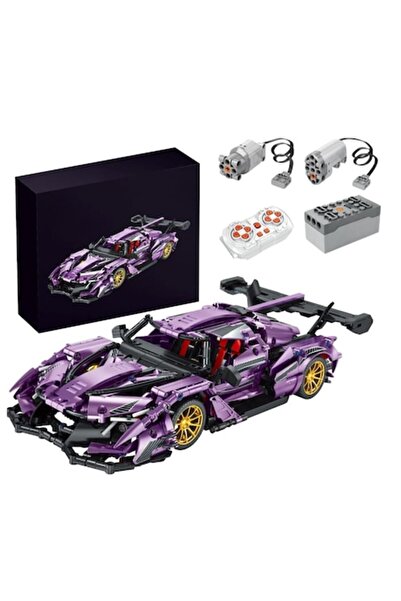 Artonica Tech Hyper Car Construction Set - Sport Car, 1266 pcs, 1:14, Purple, Lights, Battery & Remote (Mobile App
