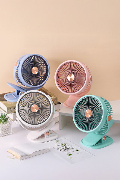 General Home PF Serisi Kıskaçlı Taşınabilir Masaüstü Fan | USB Şarjlı, Sessiz, Mini Klipsli Fan