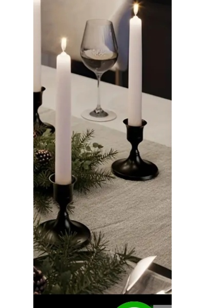 İlknur Home life 2li Siyah Lüx Şamdan