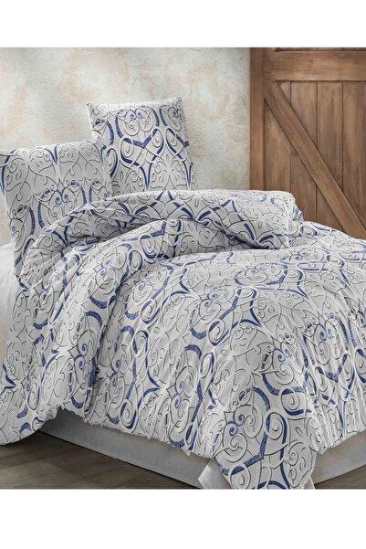 Taç Kristal Terry Cotton Romana Gri Çift Kişilik Nevresim Takımı