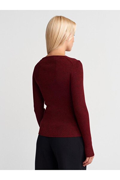 Dilvin 10803 V-Neck Silvery Knitwear Sweater