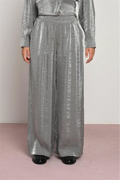 LOCO LOCO KIDS Loco Loco Girl's Satin Trousers Gray 7961