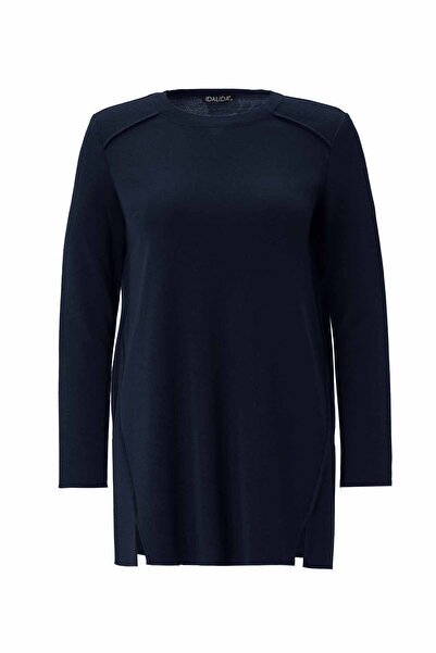 MISS DALIDA Uzun Kollu Basic Triko Lacivert Tunik