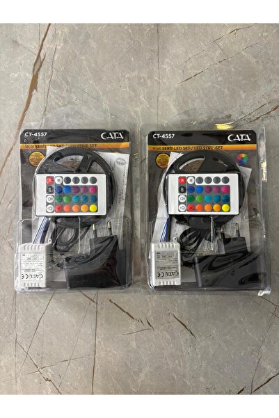 Cata CT-4557 2'Lİ PAKET RGB ŞERİT LED SET (5 METRE RGB ŞERİT LED+TRAFO+RGB KUMANDA)