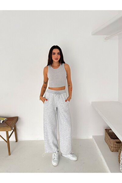 gozdefashion Women's 3 Thread Sweatpants with Stoppers