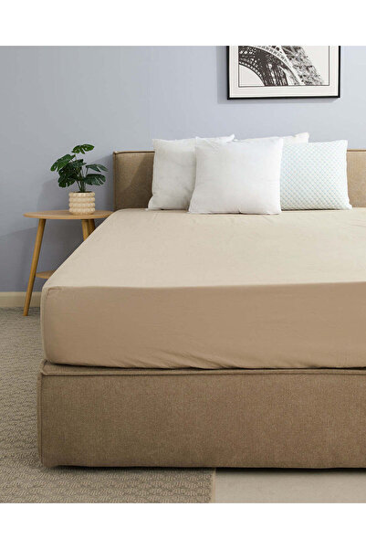 REDTAG Beige Fitted Sheet (King Size)