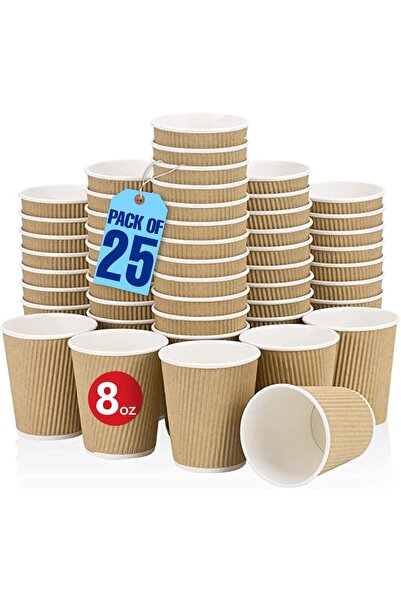 RELAXY Ripple Insulated Paper Coffee Cups, 236 ml (25 cups)