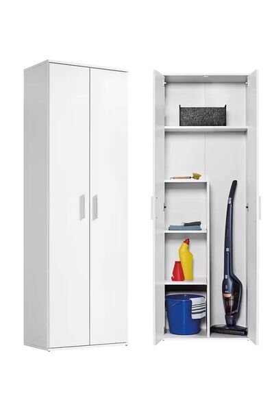 Tdesigno Aymo Paspas,Süpürge - Temizlik Malzeme Dolabı - Çok Amaçlı Dolap - B...