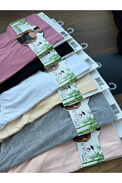 B'YOU life 6-Piece Rope Strap L Stretch Fabric Bamboo Women's Tank Top