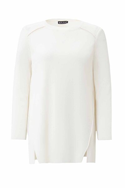 MISS DALIDA Uzun Kollu Basic Triko Ekru Tunik