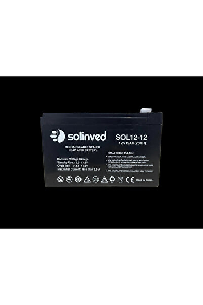 SOLİNVED 12V 12AH Ups Ve Alarm Aküsü