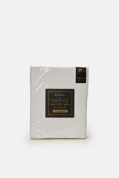 REDTAG White Cotton Fitted Sheet (King Size)