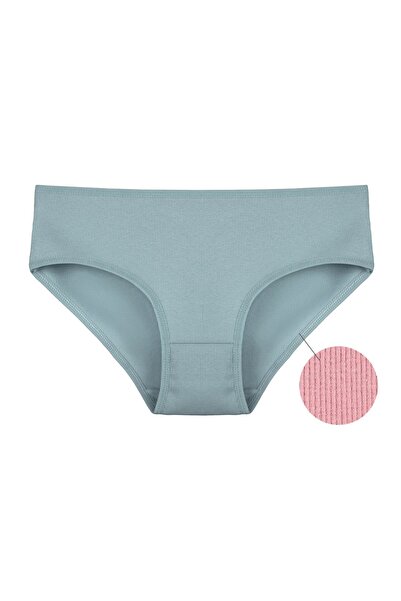 Donella Pachet de 5 chiloți pentru femei din bumbac de lungime medie material elastic tricotaj cu striații 3132P