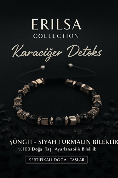 Erilsa سوار ديتوكس الكبد المعتمد من الشونجيت والتورمالين الأسود – أحجار التنقية والحماية