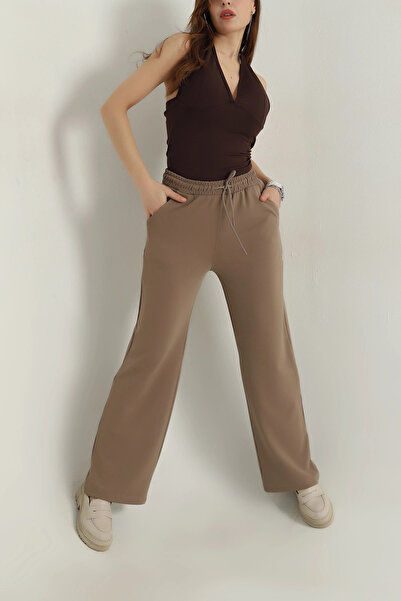 VıoShıne Pantaloni de damă din modal, cu buzunare, talie elastică și croială ...
