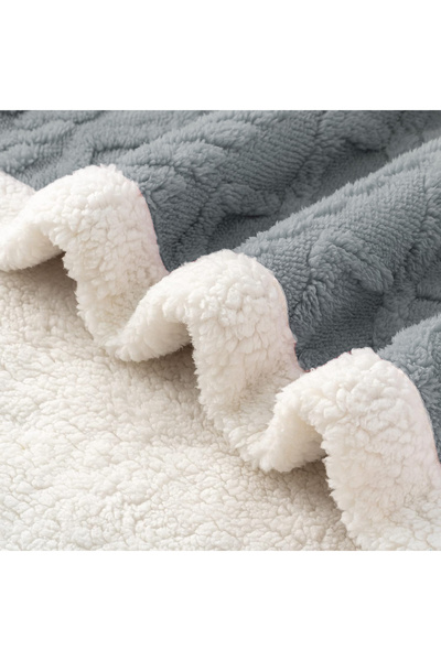 Fabienne Jacquard Sherpa Blanket Single Size 160x220cm Throw Blanket Reversible Flannel Fleece Blanket Warm