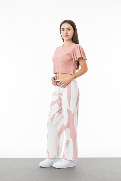 Asortix Girl's 100% Cotton Corded Fabric Model Top and Bottom Set